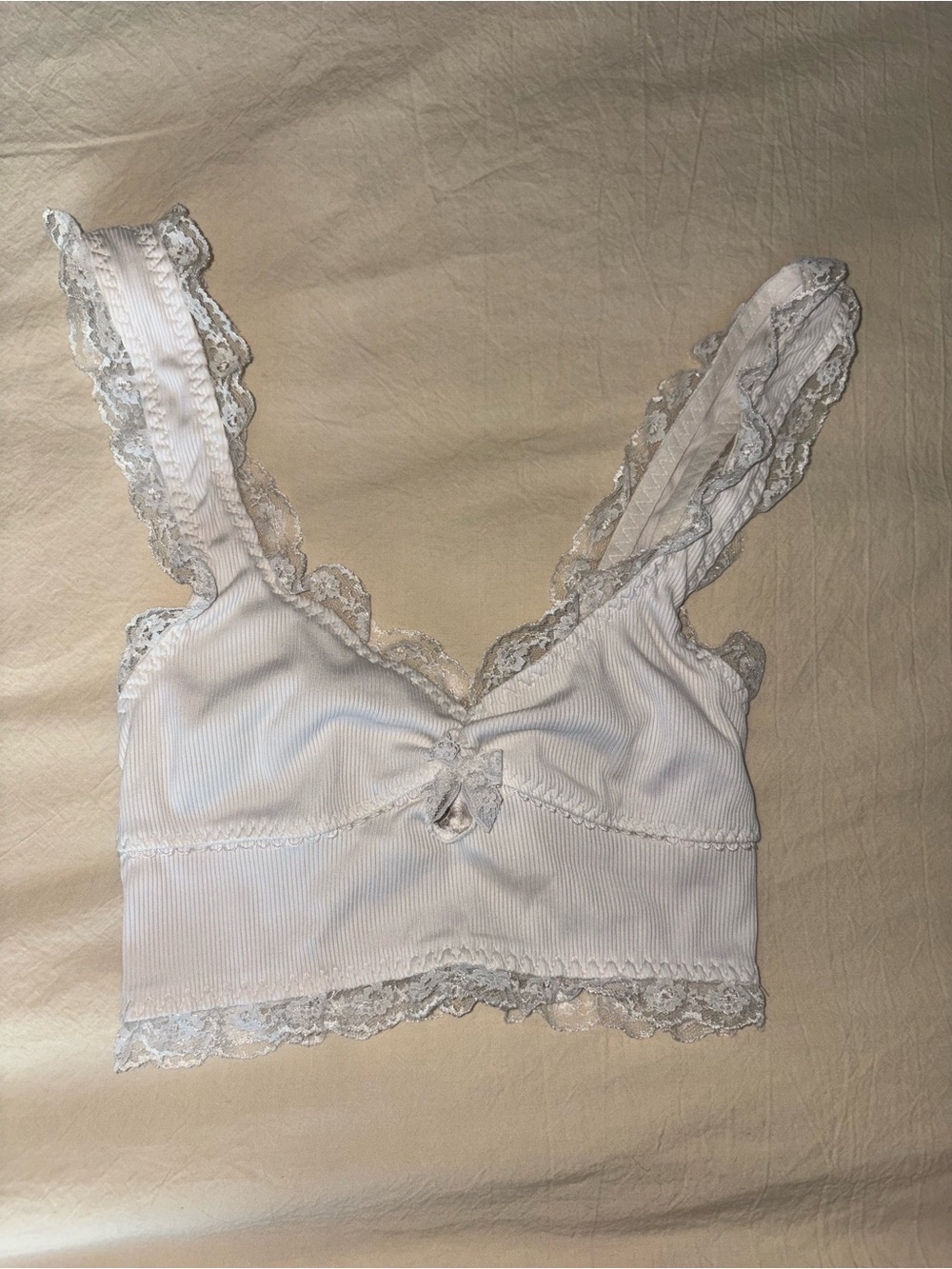 For Love & Lemons Lace-Trim Ribbed Bralette